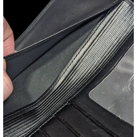 Vintage Buxton Leather Black Wallet With Attached Coin Pouch - Picture 6 of 16